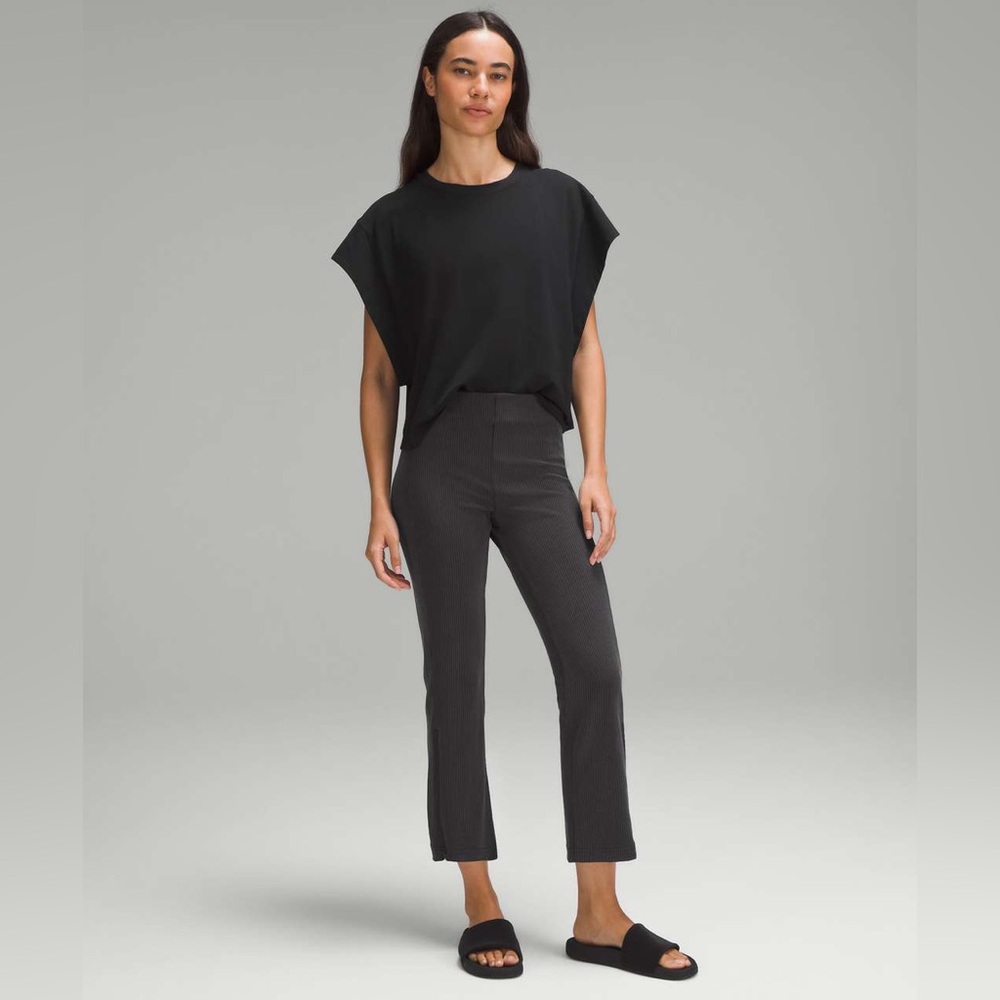 Lululemon Ribbed Softstreme Zip-Leg High Rise Cropped Pant 25” - Picture 2 of 7
